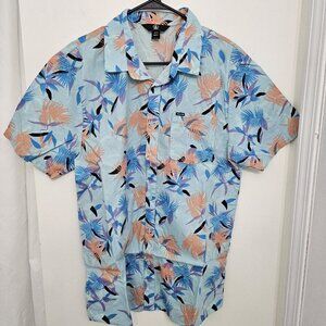 Volcom Hawaiian Shirt Mens Button Up Short Sleeve Floral 1 Pocket Size XL